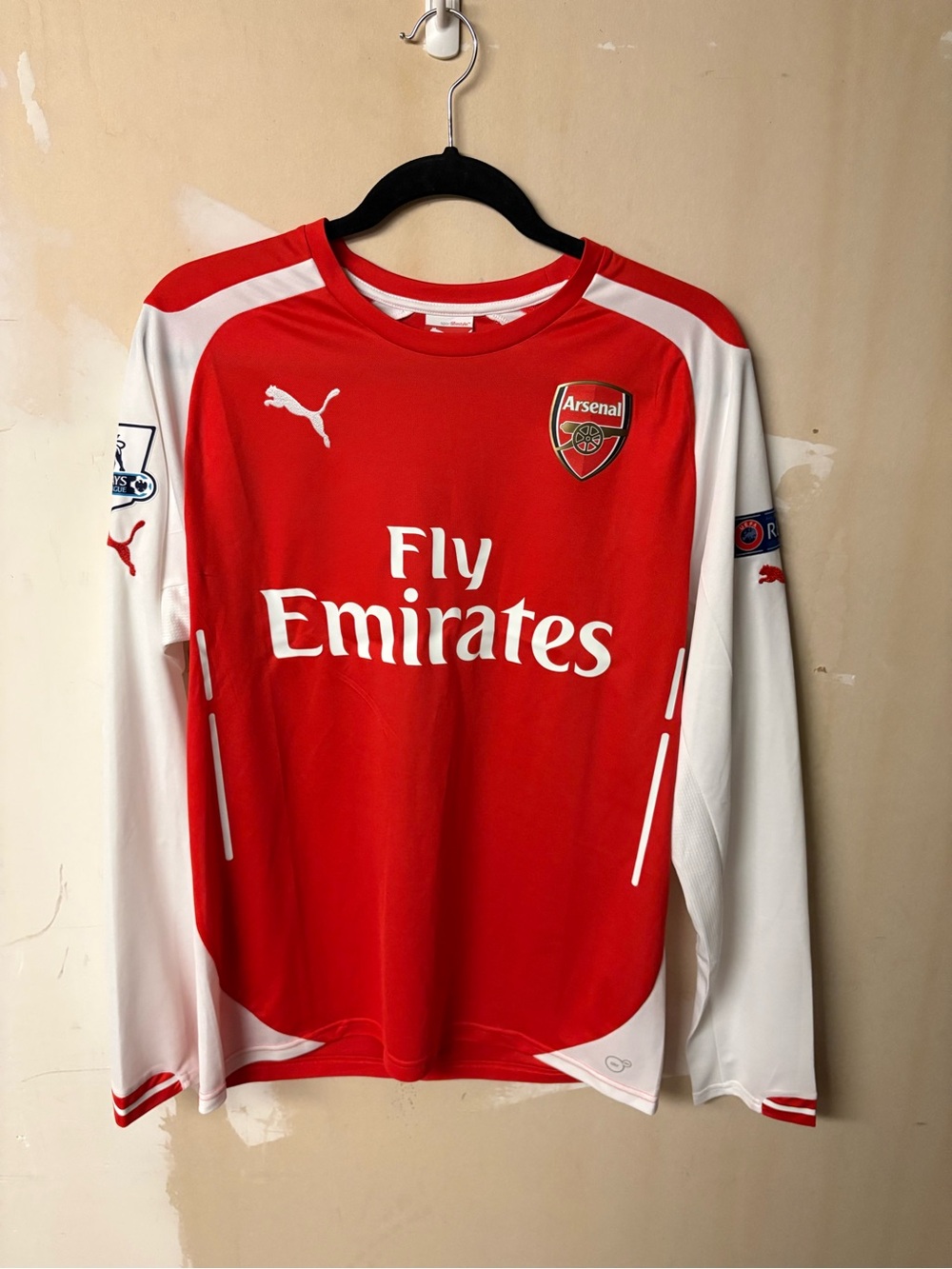 Arsenal 2014/15 Home Long Sleeve Shirt – Puma – Medium – EPL & UEFA Respect